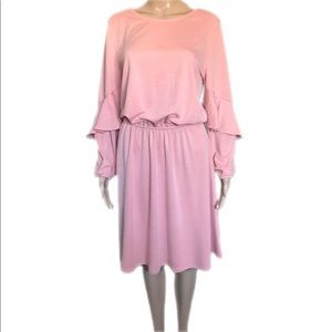 H Halston Flounced Sleeve Shift Dress Small